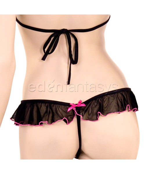Halter-top teddy wtih g-string