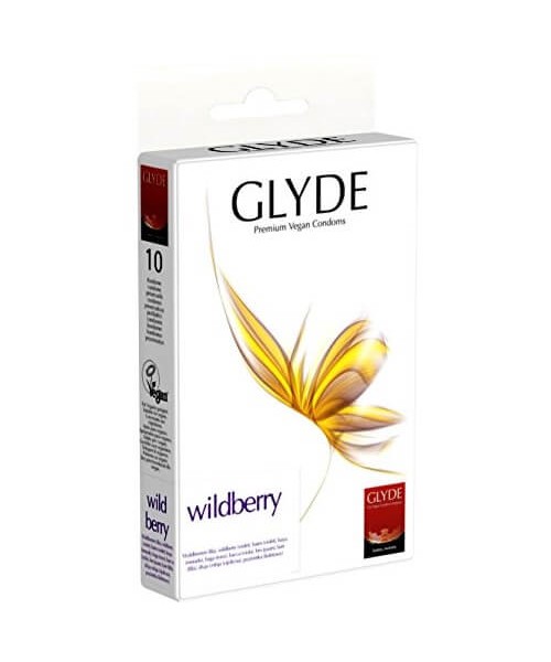 Glyde Ultra Wildberry Flavour Vegan Condoms 10 Pack