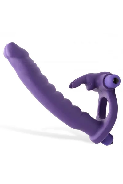 Frisky 6.5" Silicone Double Penetration Vibrating Rabbit Cock Ring — image 7 of 8