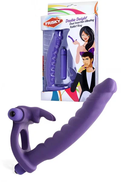 Frisky 6.5" Silicone Double Penetration Vibrating Rabbit Cock Ring — image 5 of 8