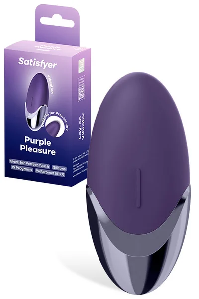 Satisfyer Purple Pleasure 3.7" Lay On Clitoral Vibrator — image 19 of 22