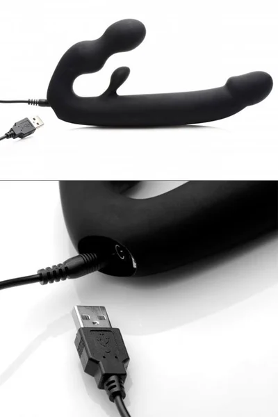 Strap U Tri-Volver Vibrating Strapless 8.3" Silicone Strap On — image 10 of 12
