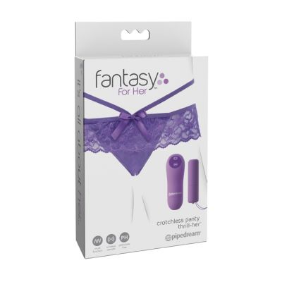 Fantasy For Her Crotchless Panty Thrill her Purple