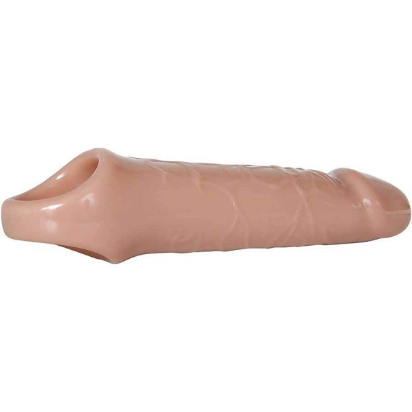 Adam and Eve 7 Inch Realistic Penis Extension Sleeve with Ball Strap