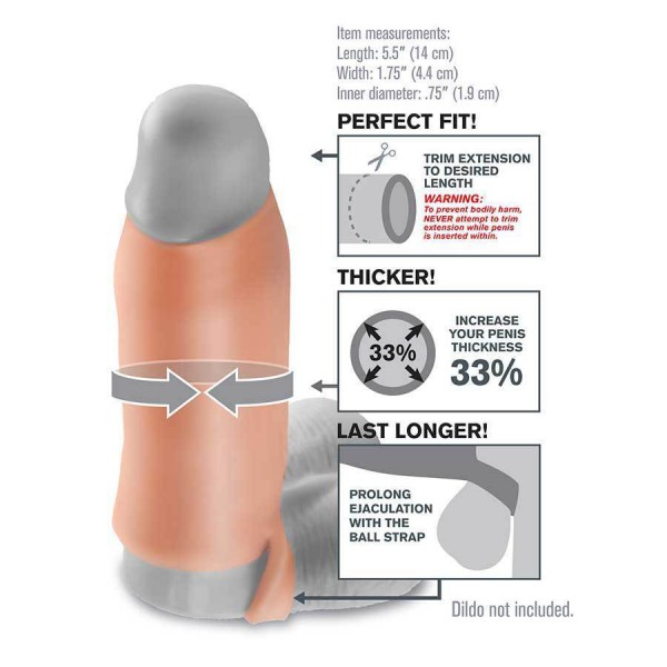 Real Feel Tan Penis Extension Sleeve 5.5 Inch Fantasy X-Tensions