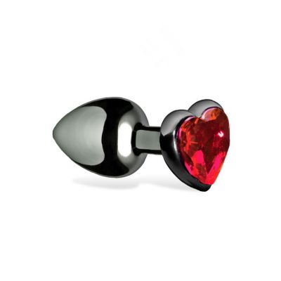 Master Series Metal Butt Plug with Jewel Heart Base