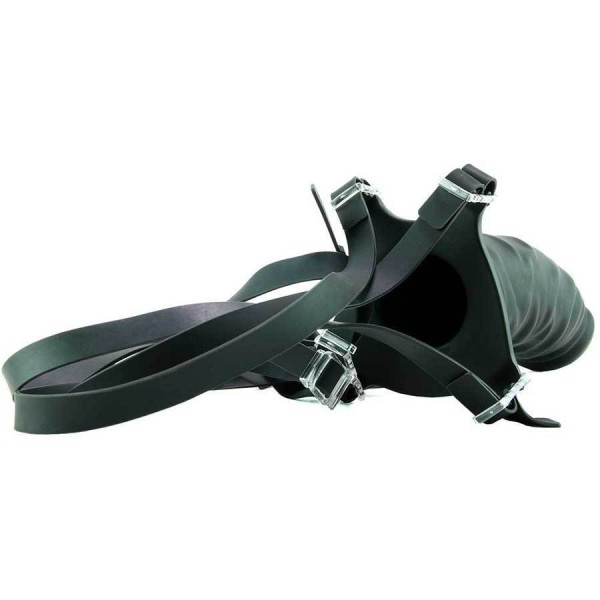 Black 7'' Silicone Hollow Strap On Penis Extension Sleeve by Fetish Fantasy