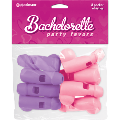 Bachelorette Pecker Whistles Pink and Purple
