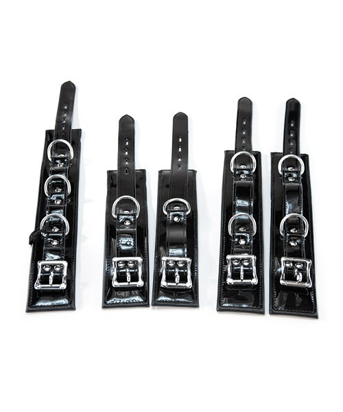 Patent leather wrist and ankle cuffs kit
