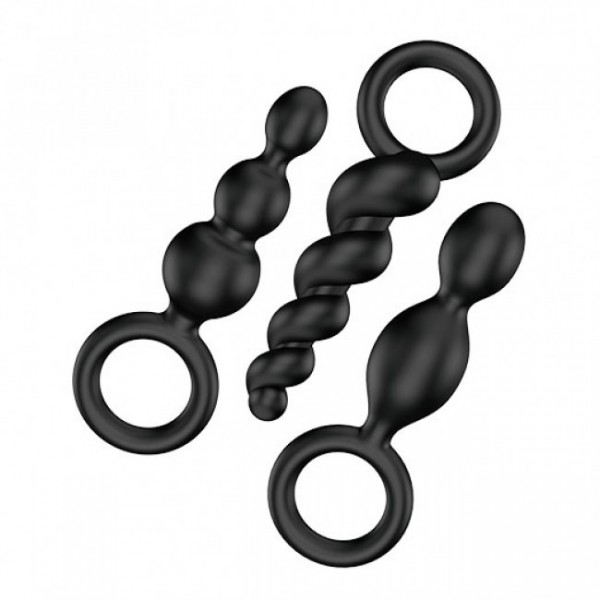 Satisfyer Plugs - Black Butt Plug 3 Pack