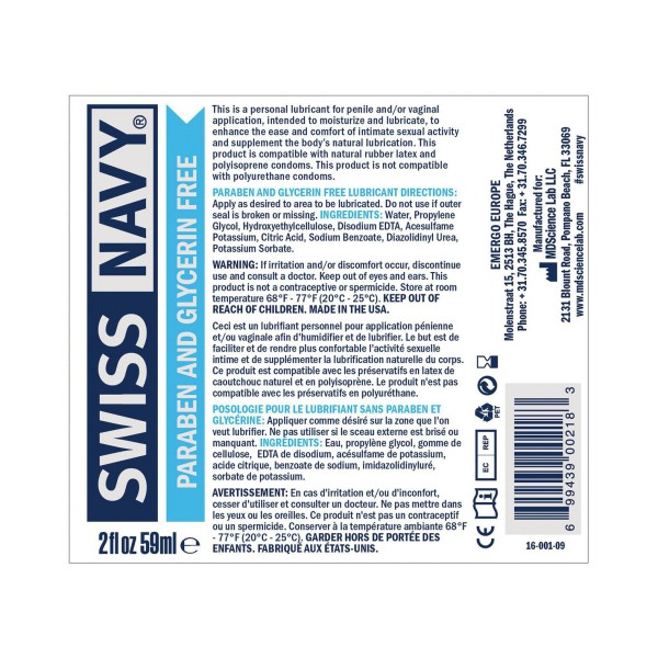 Swiss Navy Paraben/Glycerin Free Lubricant
