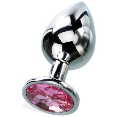 Adam and Eve 3 7 Metal Butt Plug With Faux Jewel Base