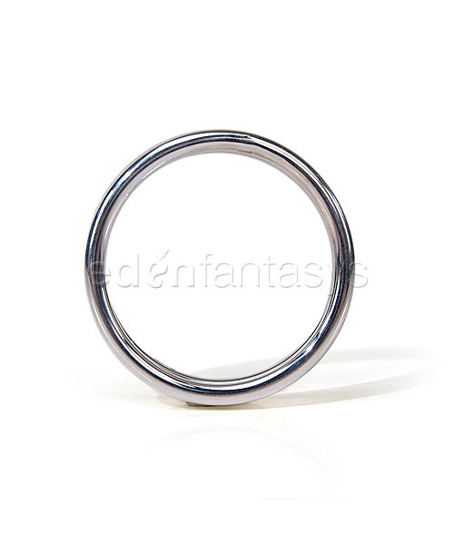 Silver ribbed cock ring