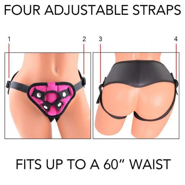 Pink Velvet Strap-On Harness