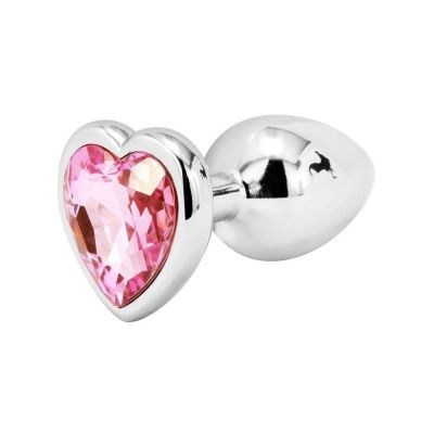 Iconic Brands The 9 S The Silver Starter Bejeweled Heart Plug Pink