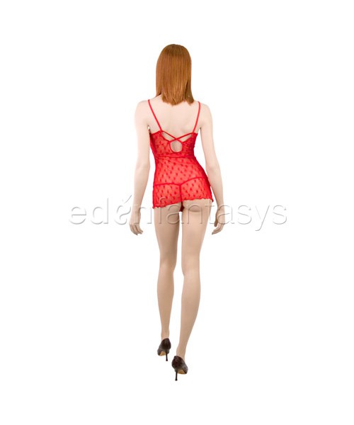 Hearts lace mini dress with g-string