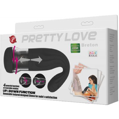 Pretty Love Rechargeable Breton Masturbator Black