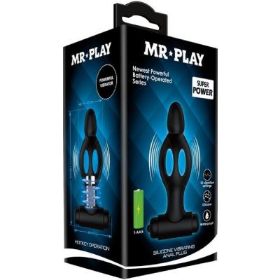 Silicone Vibrating Anal Plug Black