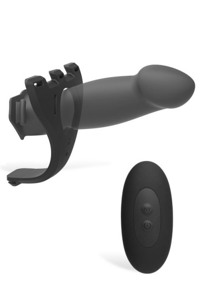 Doc Johnson Vibrating Hollow Silicone 8" Strap On with Remote