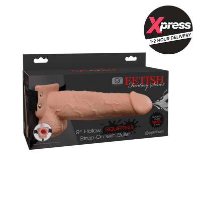 Fetish Fantasy Series 9 Hollow Squirting Strap On with Balls
