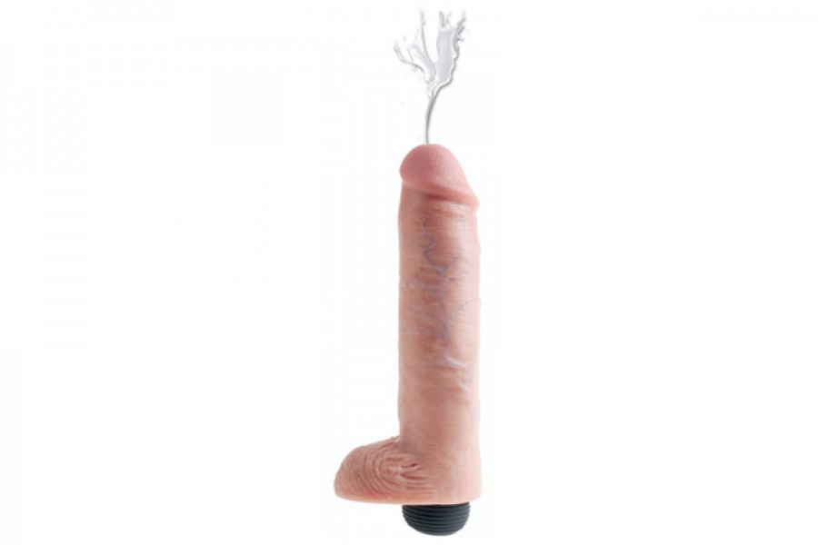 King Cock 10 inch Squirting Cock with Balls Flesh