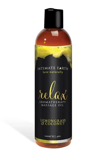 Intimate Earth Aromatherapy Massage Oil - Lemongrass & Coconut (120ml) — image 2 of 2