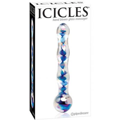 Pipedream Icicles No 8 Blue Swirl Hand Blown Glass