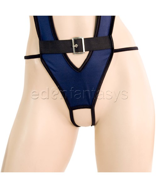 Crotchless G-string cop