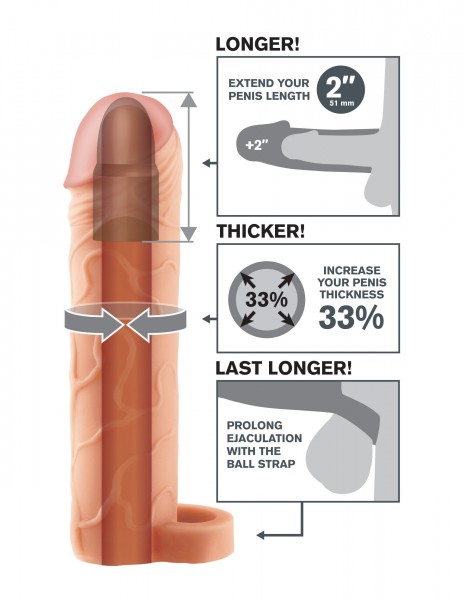 Perfect 7.5'' Penis Extension Sleeve Tan by Fantasy X-Tensions