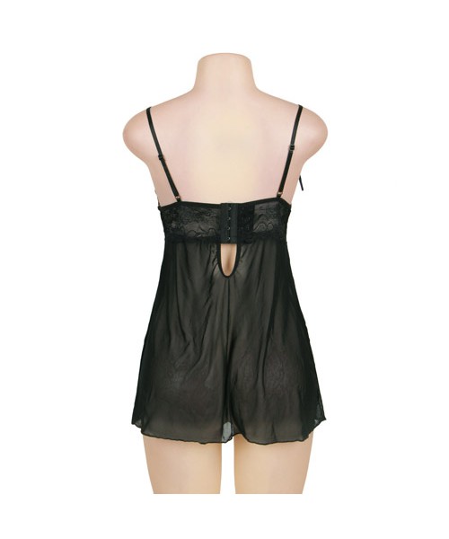 Flirt lace peek-a-boo babydoll