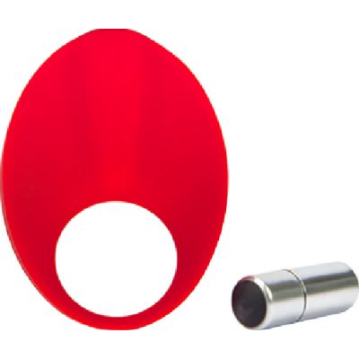 Caliber Vibrating Silicone Cock Ring Red