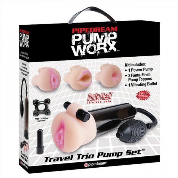 Pump Worx Travel Trio Set With Waterproof Bullet