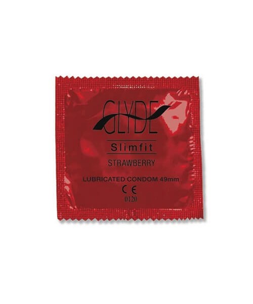 Glyde Ultra Slimfit Strawberry Flavour Vegan Condoms 100 Bulk Pack