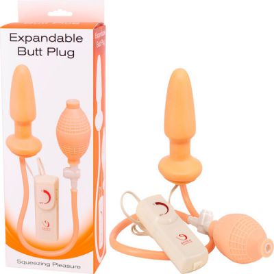 Expandable Butt Plug with Hand Pump Flesh