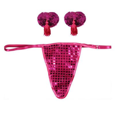 Hearts Of Love Pink Panty Pasties Set