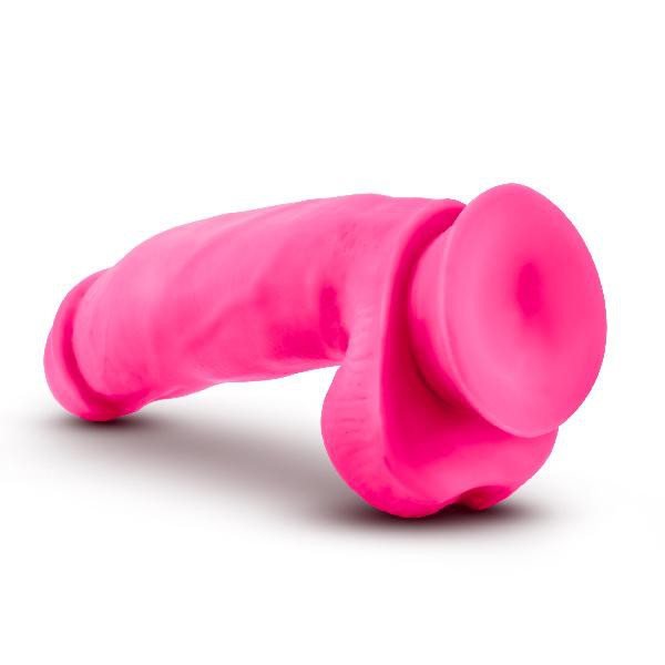Neo Elite 7in Silicone Dual Density Cock with Balls Neon Pink — image 5 of 6
