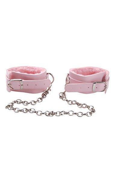 Pink plush ankle cuffs