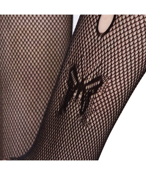 Side keyhole fishnet tights