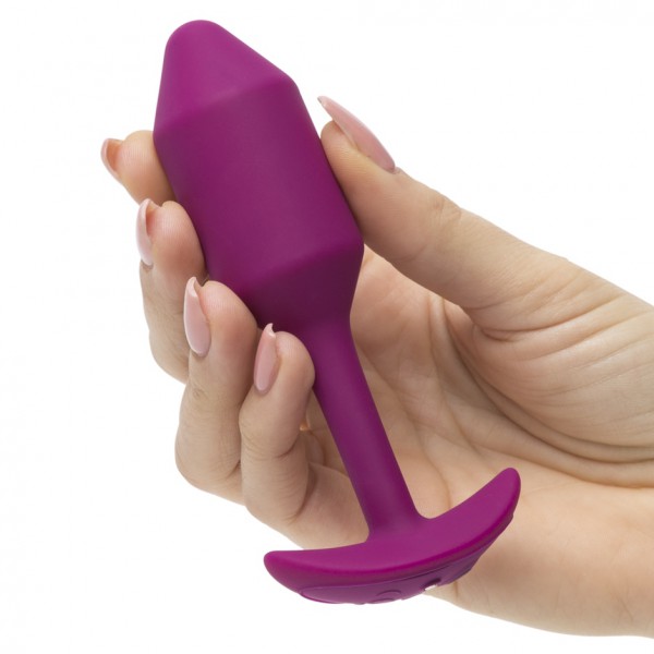 b-Vibe Vibrating Snug Plug Medium Weighted Silicone Butt Plug 3 Inch