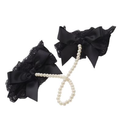 Lacy pearl ankle cuffs