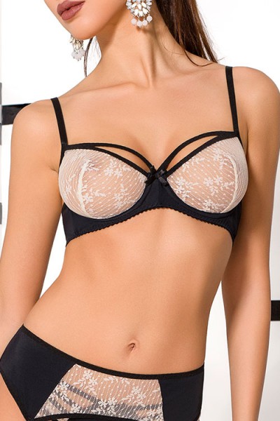 Passion Jasmine Glow Bra with Garter Belt & Cheeky Panty