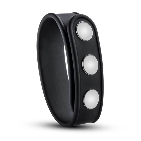 Performance 3 Snap Adjustable Black Silicone Cock Ring for Men