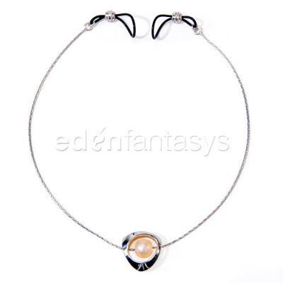 Silver pearl nipple chain