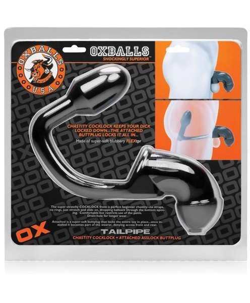Oxballs Tailpipe Chastity CockLock & Asslock Butt Plug