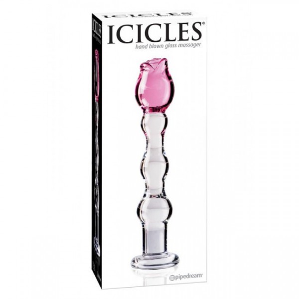Icicles Rose Shaped Glass Dildo No.12