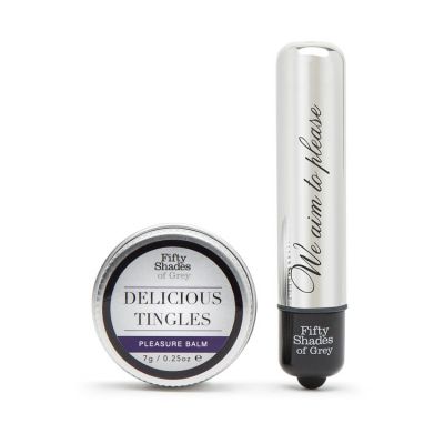 Fifty Shades Delicious Tingles 3 3 Bullet Vibrator Pleasure Balm Kit 2 Pce
