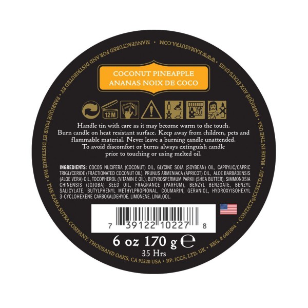 Kama Sutra Ignite Massage Candle Coconut Pineapple