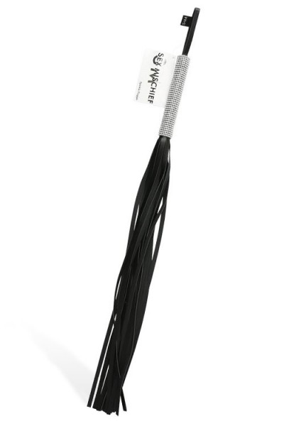 Sex & Mischief Vegan Leather 31" Flogger with Rhinestone Handle