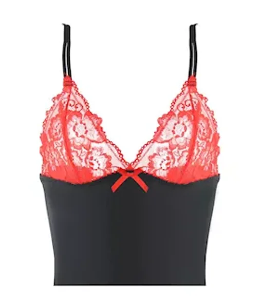 Lace Chemise G-string Set With Garter - Red - Queen — image 8 of 8