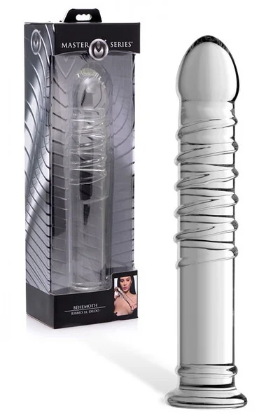 Master Series Ribbed 12.25” Glass Dildo — image 4 of 6